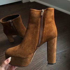 Vince Camuto Tan Suede Platform Bootie